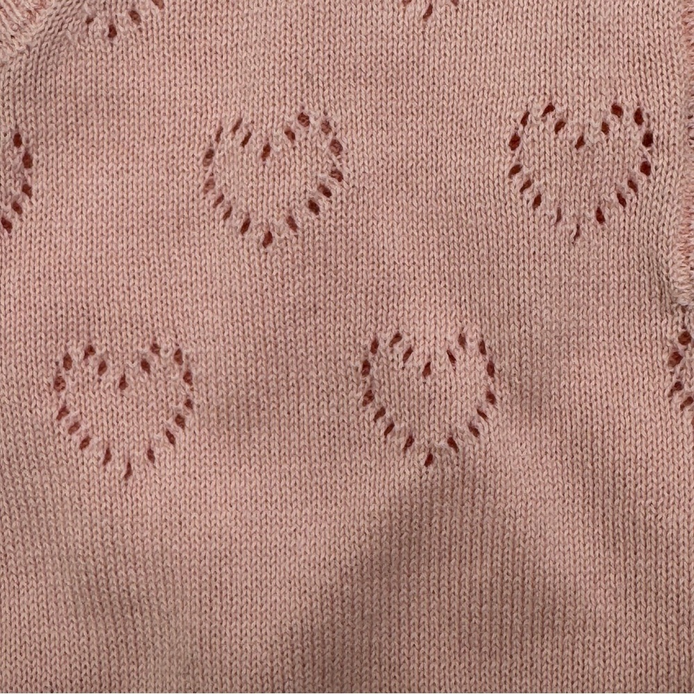 NWT BONTON Paris Baby Romper Rose Pink Heart Cotton Knit Size 3M - Picture 11 of 16